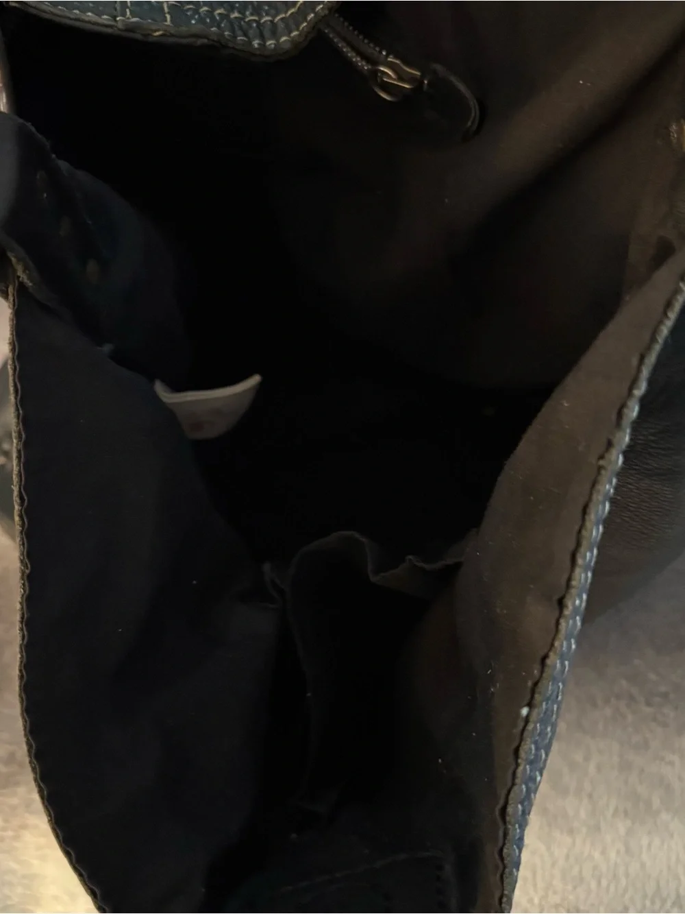 Lucky Brand Black Leather StuddedHobo Bag Whipstitch Slouchy Shoulder Purse